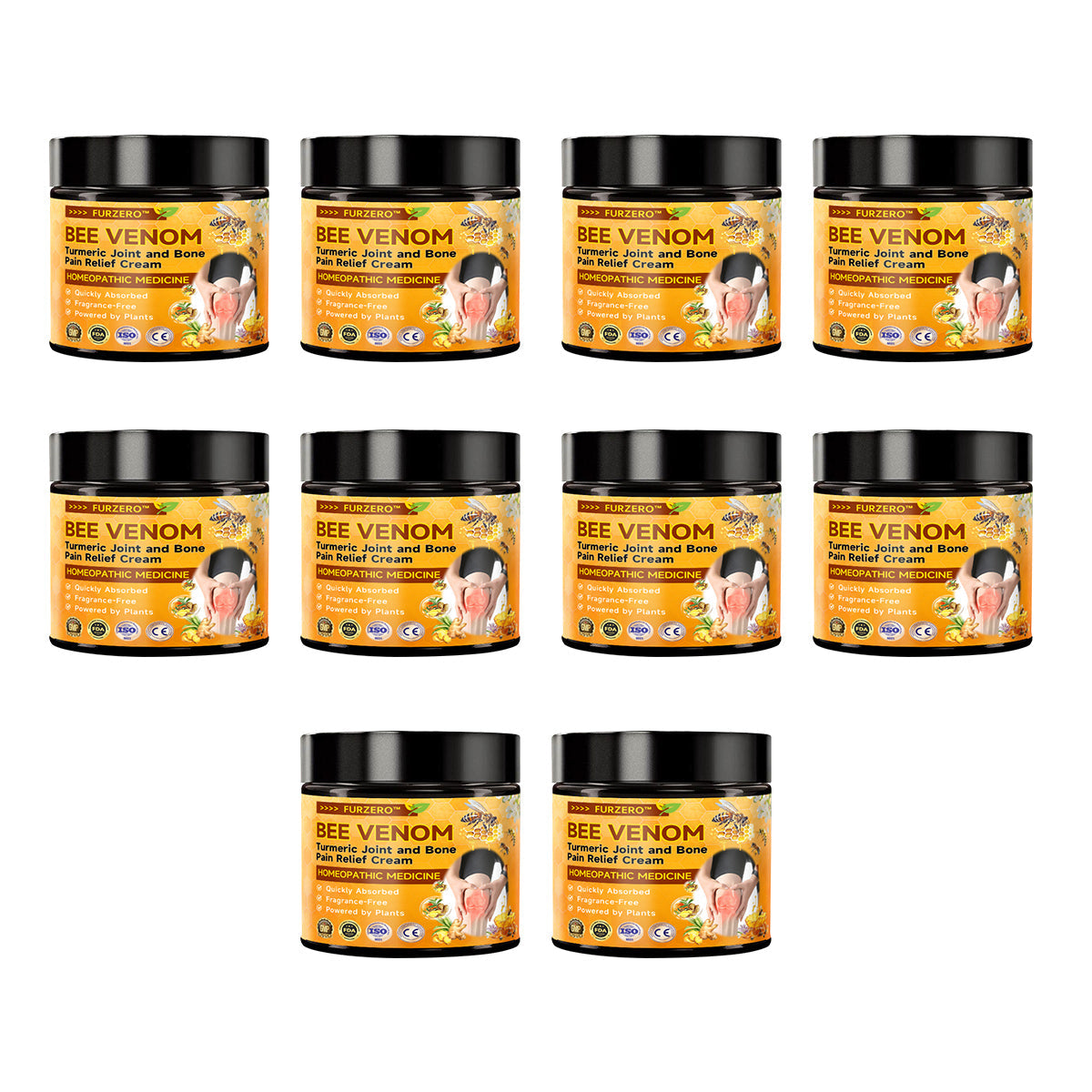 Furzero™🧊 Bee Venom & Turmeric Joint and Bone Pain Relief Cream (Specializes in Joint and Arthritis Pain & AAOS Recommends)