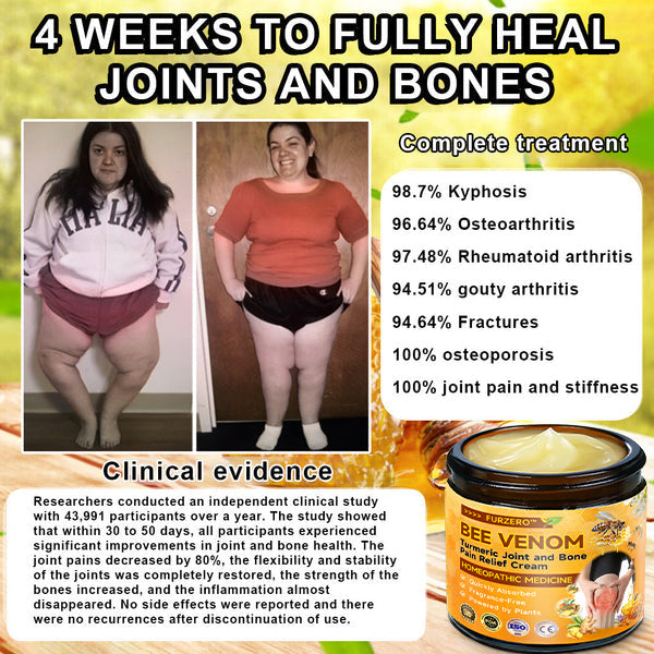 Furzero™🧊 Bee Venom & Turmeric Joint and Bone Pain Relief Cream (Specializes in Joint and Arthritis Pain & AAOS Recommends)
