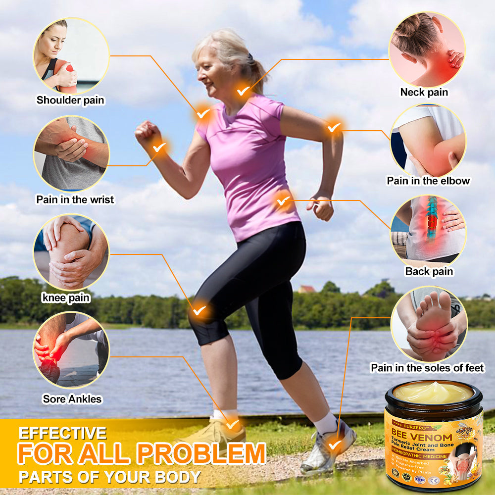 Furzero™🧊 Bee Venom & Turmeric Joint and Bone Pain Relief Cream (Specializes in Joint and Arthritis Pain & AAOS Recommends)