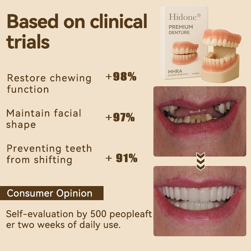 𝐇𝐢𝐝𝐨𝐧𝐞® 💎- 𝐏𝐫𝐞𝐦𝐢𝐮𝐦 𝐃𝐞𝐧𝐭𝐮𝐫𝐞- (✨Suitable for all mouth shapes, custom-made dentures for a perfect fit✨)