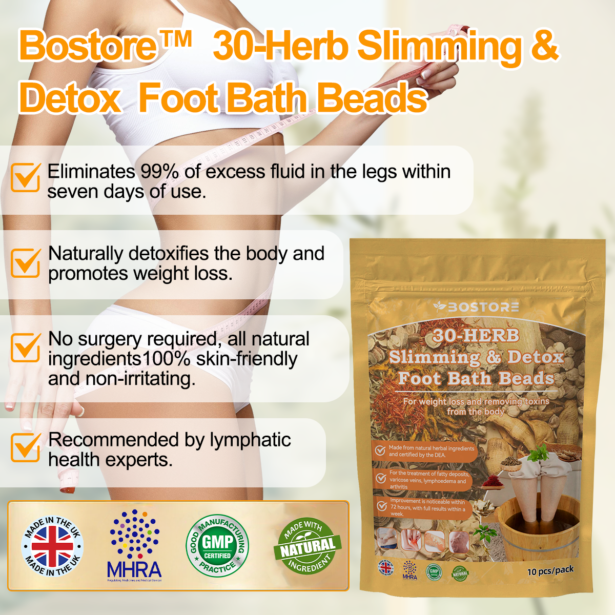 Bostore™ 30-Herb Slimming & Detox Foot Bath Beads🍃🍃-- (LANA Certification, British Lymphatic Association)